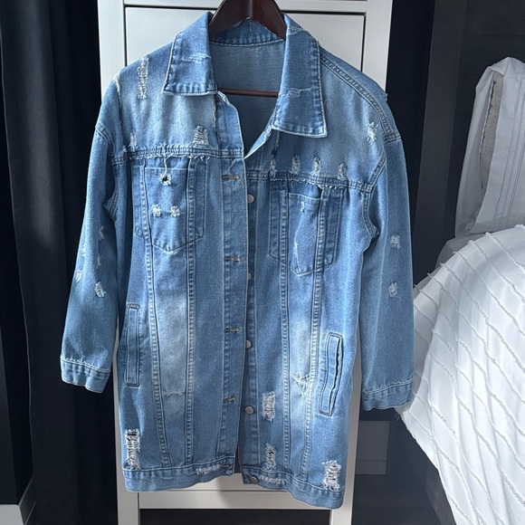Jackets & Blazers - Distressed Blue Denim Jacket